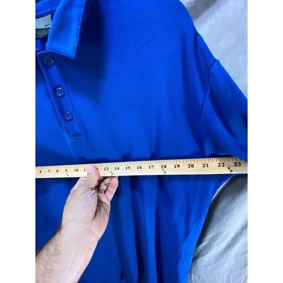 Nike‎ Polo Shirt Adult XL Blue Short Sleeve DRI-FIT Button Golfer Mens. - Picture 6 of 8